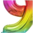 balon foliowy cyfra 9 stojaca teczowy godan 29 dgt