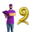 balon foliowy cyfra 9 stojaca zloty dekoracjepolska 30 dgt