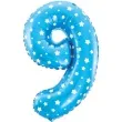balon foliowy cyfra 9 w gwiazdki niebieski jix 18 dgt