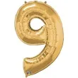 balon foliowy cyfra 9 zloty qualatex 42 dgt