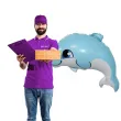 balon foliowy delfin blekitny jix 28 shp