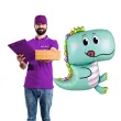 balon foliowy dinozaur w koronie turkusowy jix 34 shp