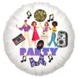 balon foliowy disco party zlota kula bialy 18 rnd