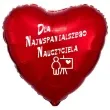 balon foliowy dla najwspanialszego nauczyciela czerwony 18 hrt