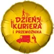 balon foliowy dzien kuriera i przewoznika czerwono zloty 18 rnd