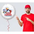 balon foliowy dzien kuriera i przewoznika z paczka bialy 18 rnd
