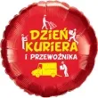 balon foliowy dzien kuriera i przewoznika zolto czerwony 18 rnd