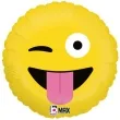 balon foliowy emoji jezyk zolty betallic 18 rnd
