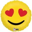 balon foliowy emoji serduszka zolty betallic 18 rnd
