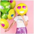 balon foliowy emotikon love zolty partydeco 18 rnd