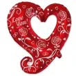 balon foliowy fantazyjne sercem czerwony flexmetal 24 hrt