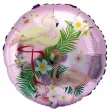 balon foliowy flamingi w kwiatach fioletowy jasny oem 18 rnd