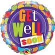 balon foliowy get well soon kropki qualatex 18 rnd