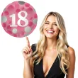 balon foliowy glossy 18 urodziny rozowy folat 17 rnd