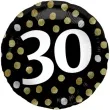balon foliowy glossy 30 urodziny czarny folat 17 rnd