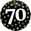 balon foliowy glossy 70 urodziny czarny folat 17 rnd