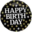 balon foliowy glossy happy birthday czarny folat 17 rnd