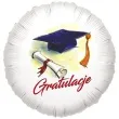 balon foliowy gratulacje biret i dyplom bialy 18 rnd