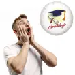 balon foliowy gratulacje biret i dyplom bialy 18 rnd