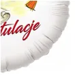 balon foliowy gratulacje biret i dyplom bialy 18 rnd