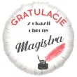 balon foliowy gratulacje z okazji obrony magistra bialy 18 rnd