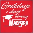 balon foliowy gratulacje z okazji obrony magistra czerwony 18 rnd