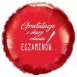 balon foliowy gratulacje z okazji zdania egzaminow czerwony 18 rnd