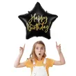 balon foliowy gwiazda happy birthday czarny partydeco 18 5 str