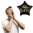 balon foliowy gwiazda happy birthday czarny partydeco 18 5 str