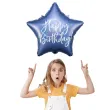 balon foliowy gwiazda happy birthday niebieski partydeco 18 5 str
