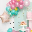balon foliowy gwiazda happy birthday rozowy partydeco 18 5 str