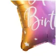 balon foliowy gwiazda happy birthday teczowy partydeco 18 5 str