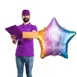 balon foliowy gwiazda happy birthday teczowy partydeco 18 5 str