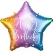 balon foliowy gwiazda happy birthday teczowy partydeco 18 5 str