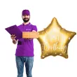 balon foliowy gwiazda happy birthday zloty partydeco 18 5 str
