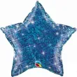 balon foliowy gwiazda holo niebieski qualatex 20 str