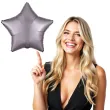 balon foliowy gwiazda satynowa popielaty amscan 17 str