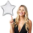 balon foliowy gwiazda srebrny chrom qualatex 20 str