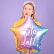 balon foliowy gwiazda sto lat teczowy partydeco 18 5 str
