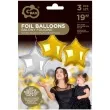 balon foliowy gwiazda zloty srebrny godan 19 3 szt rnd