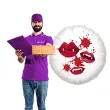 balon foliowy halloween i krwawe usta bialy 18 rnd