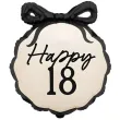 balon foliowy happy 18 kokardka dekoracja na 18 urodziny osiemnastke kremowy 20 9 shp