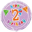 balon foliowy happy 2nd birthday unique 18 rnd