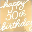 balon foliowy happy 50th birthday glamour dekoracja na 50 urodziny bialo zloty 18 rnd