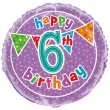 balon foliowy happy 6th birthday unique 18 rnd