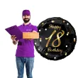 balon foliowy happy birthday 18 b c czarno zloty godan 18 rnd