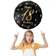 balon foliowy happy birthday 18 b c czarno zloty godan 18 rnd