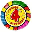 balon foliowy happy birthday 4 urodziny flexmetal 18 rnd