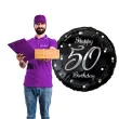 balon foliowy happy birthday 50 b c czarno srebrny godan 18 rnd