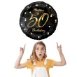 balon foliowy happy birthday 50 b c czarno zloty godan 18 rnd